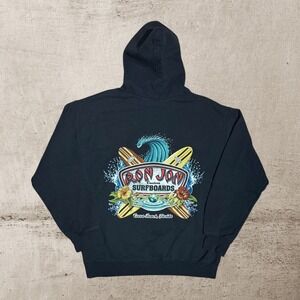 Ron Jon Black Hoodie with Surfboard Graphic